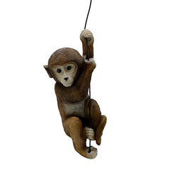 Hanging Monkey Garden Decor Resin Monkey Climbing Hanging Animal Statue with Rope shwpiece for Gift
