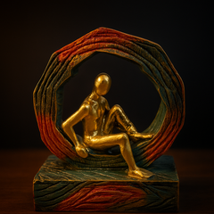 Golden Man in Ring Showpiece