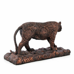 Brown Polyresin and Bronze Sharni Statue Decorative Animal Figurine Showpiece