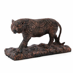 Brown Polyresin and Bronze Sharni Statue Decorative Animal Figurine Showpiece