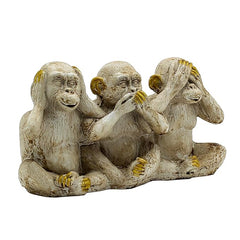 Polyresin Three Wise Monkeys Statue Showpiece for Home Decor Decoration and Gifting