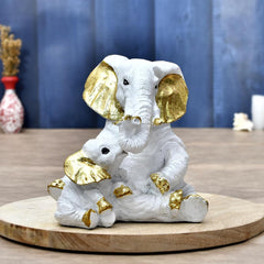 Elephant Family Mom and Baby showpiece