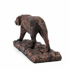 Brown Polyresin and Bronze Sharni Statue Decorative Animal Figurine Showpiece