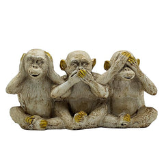 Polyresin Three Wise Monkeys Statue Showpiece for Home Decor Decoration and Gifting