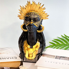 African Woman Bust Statue Set