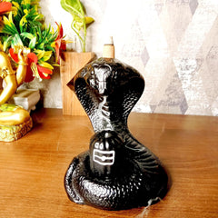 Snake with Shivling Smoke showpiece