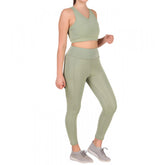 Generic Women's Polyester Solid Ankle length High Waisted Tights (Sea Green)