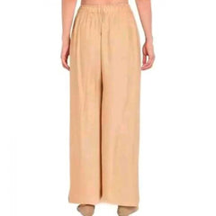 Generic Women's Casual Rayon Solid Ankle Length Palazzo (Golden , Free Size)
