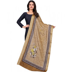 Generic Women's chanderi silk Printed Dupatta (Beige, Length: 2 Mtr)