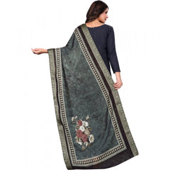 Generic Women's chanderi silk Printed Dupatta (Black, Length: 2 Mtr)