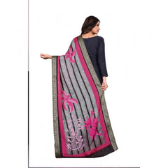 Generic Women's chanderi silk Printed Dupatta (Black, Length: 2 Mtr)