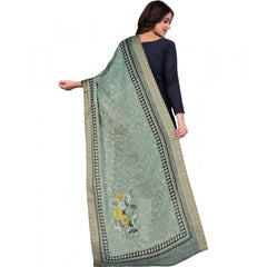 Generic Women's chanderi silk Printed Dupatta (Green, Length: 2 Mtr)
