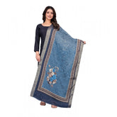 Generic Women's chanderi silk Printed Dupatta (Navy Blue, Length: 2 Mtr)