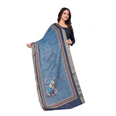 Generic Women's chanderi silk Printed Dupatta (Navy Blue, Length: 2 Mtr)