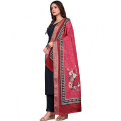 Generic Women's chanderi silk Printed Dupatta (Red, Length: 2 Mtr)