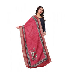 Generic Women's chanderi silk Printed Dupatta (Red, Length: 2 Mtr)