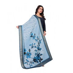 Generic Women's chanderi silk Printed Dupatta (Blue, Length: 2 Mtr)