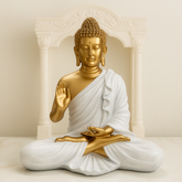 White & Golden Buddha Idol Statue