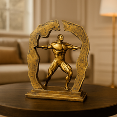 Golden Strength Abstract Statue
