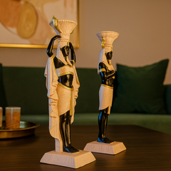Egyptian Pharaoh & Queen Decor Sculpture Set