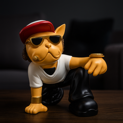 Cool Hip-Hop Dog Statue Decor