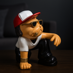 Cool Hip-Hop Dog Statue Decor