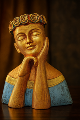 Golden Abstract Woman Bust Vase showpiece