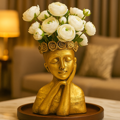 Golden Abstract Woman Bust Vase showpiece