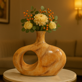 Donut Shaped Marble Finish Vase
