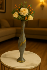 Tall Metallic Grey Polyresin Vase