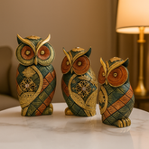 Golden Owl Decor showpiece Set