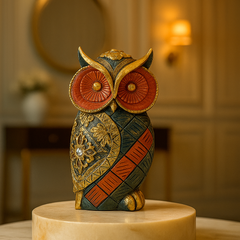 Golden Owl Decor showpiece Set