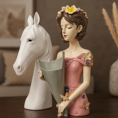 Girl With Horse Figurine