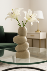 Modern Pebble Stone Decor Vase – Stylish Resin Vase for Home Decor DNA eStore