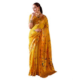 Generic Women's Silk Blend Zari Woven Saree With Unstitched Blouse 5.5Mtr (Mustard)