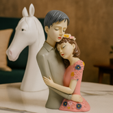 Romantic Couple Figurine – Elegant Resin Couple Decor for Home