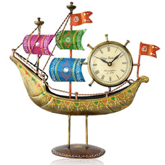 Ship-Themed Metal Table Clock | Ideal Corporate Gift