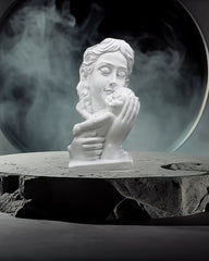 Mother and Child Decorative Statue, White Resin Sculpture.