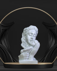 Mother and Child Decorative Statue, White Resin Sculpture.