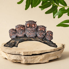 Resin owl Family Set Statue showpiece Figurine for Desk, Hotel Living Room Gift Table Top