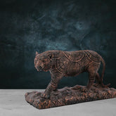 Brown Polyresin and Bronze Sharni Statue Decorative Animal Figurine Showpiece