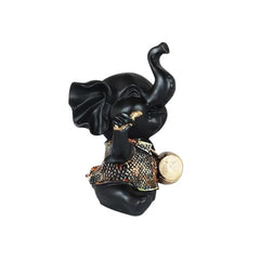 Handicrafts Elephant Showpiece with Instrument for Home Decorations