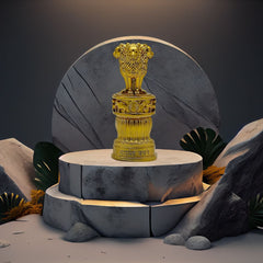 Ashoka Pillar Stambh Sculpture for Car Dashboard Idols