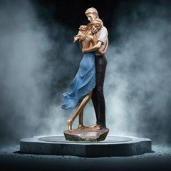 Romantic Love Couple Showpiece for Home Decor Anniversary Wedding Valentine Beautiful Gift Items (Love Couple Statue - Blue)