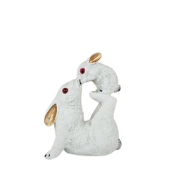 Mother Baby Love Playing Decorative Rabbit Showpiece Figurine for Home Decor | Decorative Idols for Living Room, Bedroom, Office Desk, Cabinets