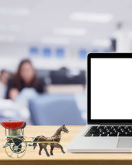 Horse Cart Compartments Metal Pencil Holder