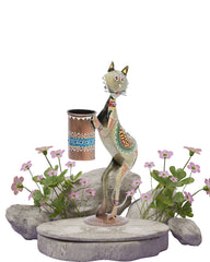 Iron Cat holding a Pen Holder Showpiece for Home decor,