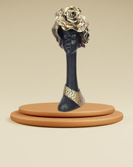 African Flower Lady Showpiece for Home Decor