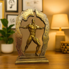 Golden Strength Abstract Statue