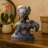 twin elephant decor sculpture